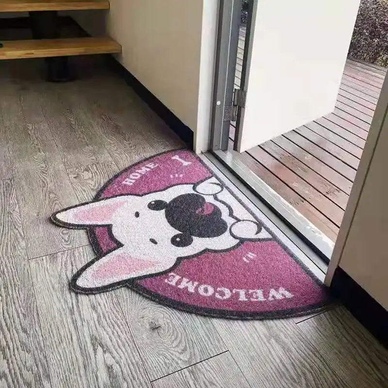 Semicircle Cartoon Animals Doormats Entrance Pvc Carpets For Home Bathroom Non-Slip Rugs Living Room Door Floor Stair Hallway