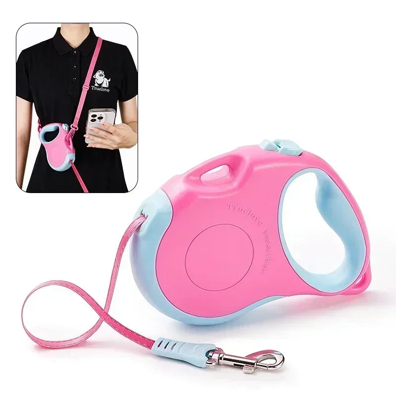 Truelove Tangle Free Retractable Dog Leash 16 Ft Strong Nylon Tape One-Handed Brake Pause Lock Dog Cat Owners Reliable TLL5001