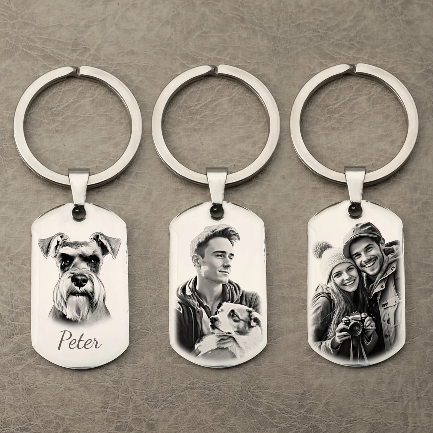 Custom Keychain with Photo,Cat Picture Keychain,Personalized Dog Memorial Gifts,Keychain Your Name, Father Boyfriend Gift
