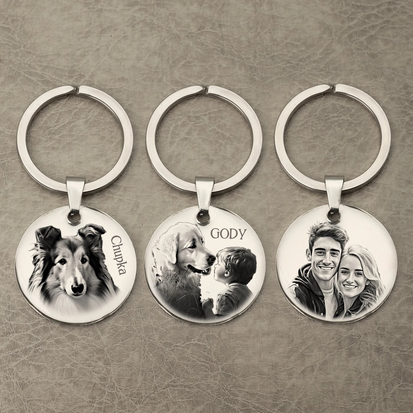 Custom Keychain with Photo,Cat Picture Keychain,Personalized Dog Memorial Gifts,Keychain Your Name, Father Boyfriend Gift