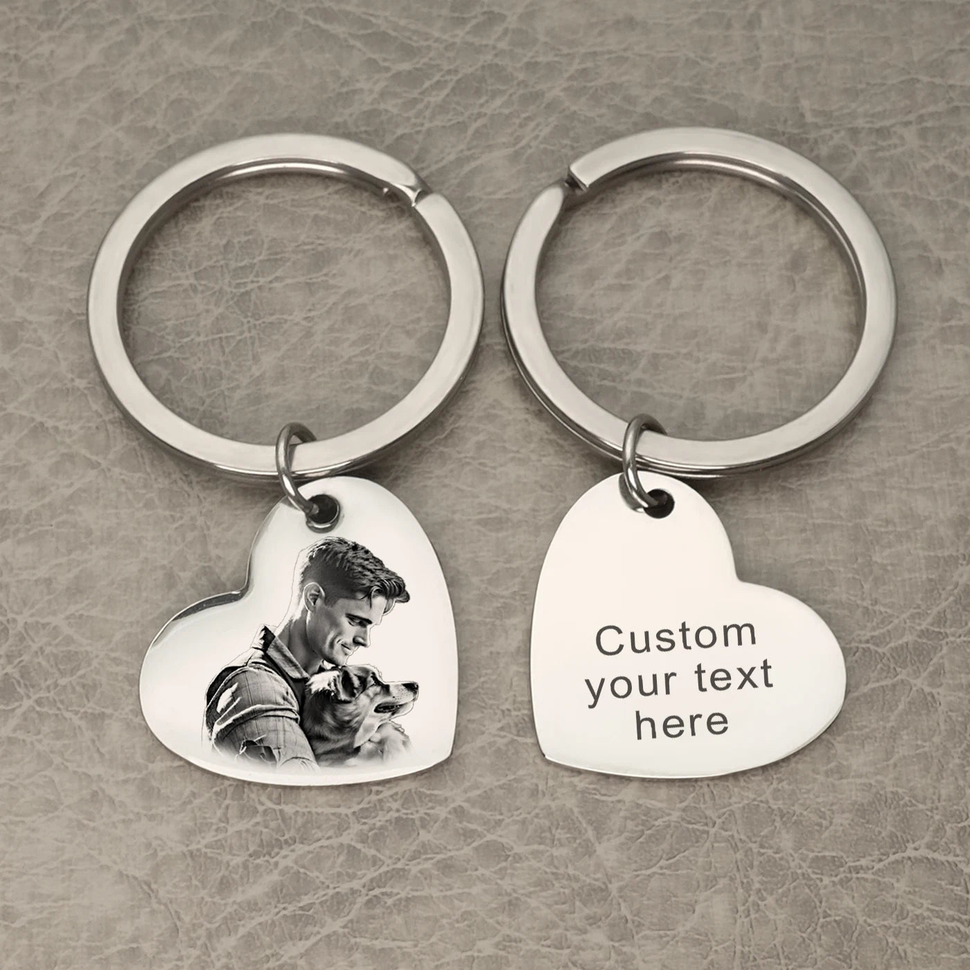 Custom Keychain with Photo,Cat Picture Keychain,Personalized Dog Memorial Gifts,Keychain Your Name, Father Boyfriend Gift