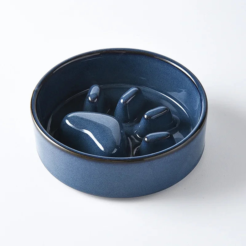 Paws Ceramic Slow Feeder Bowl