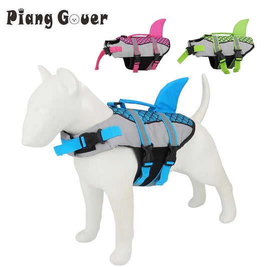 Scales Shark Swim Dog Clothes Pet Life Jacket Vest Harness Pet Swimming Summer Swimwear