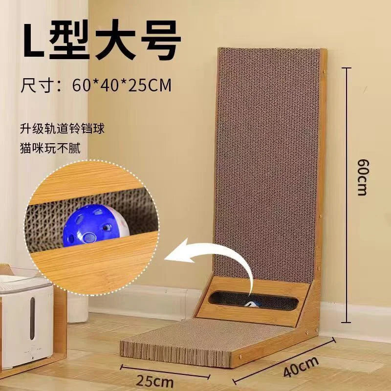 Cat Scratching Post Cat Scratching Board Wooden Wear-resistant and Scratch-resistant Post Furniture Training Grinding Claw Toys