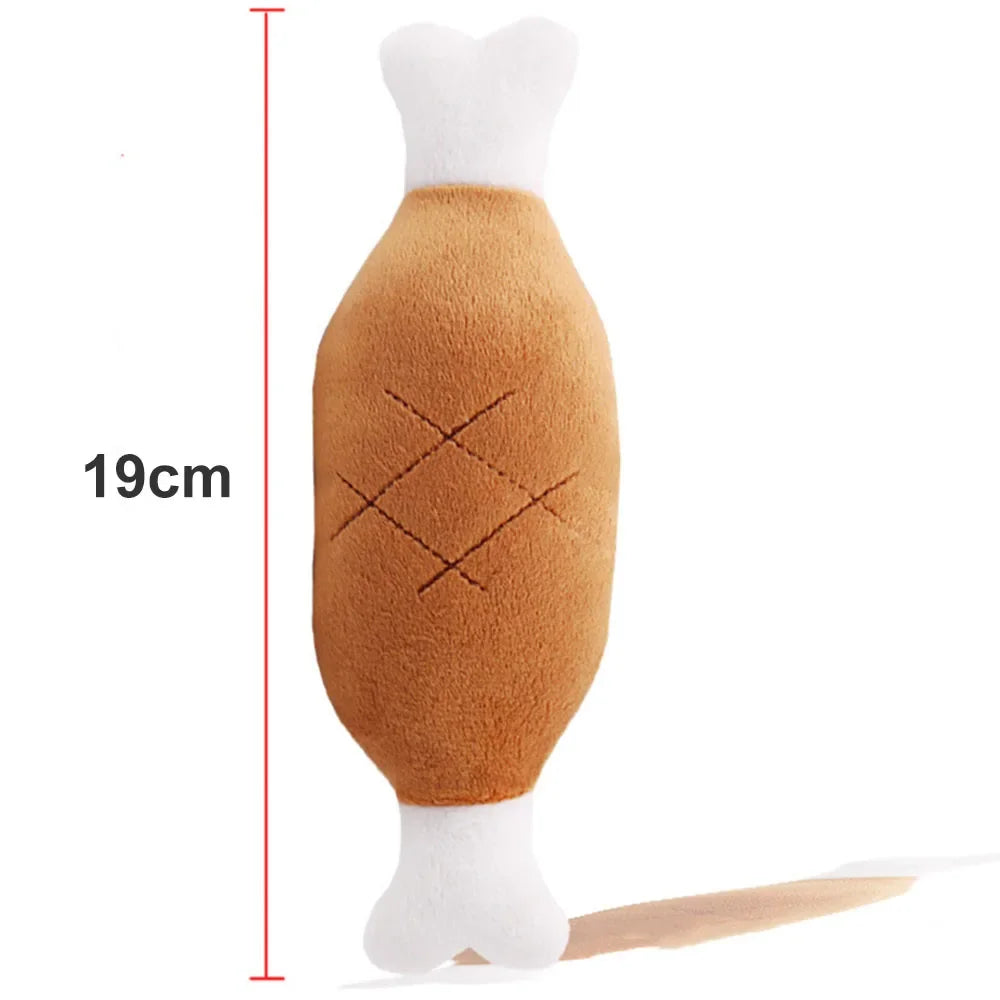 Pet Toys Carrot Chicken Legs Bone Dog Chew Toy Stuffed Squeaking Cute Plush Puzzle for Small Dog Puppy Chew Squeaker Squeaky Toy