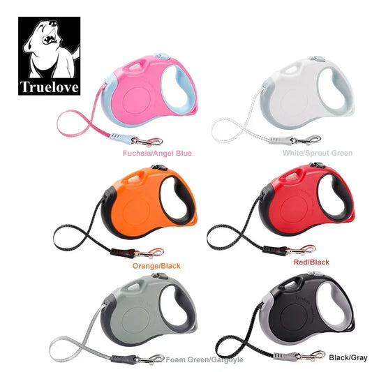 Truelove Tangle Free Retractable Dog Leash 16 Ft Strong Nylon Tape One-Handed Brake Pause Lock Dog Cat Owners Reliable TLL5001