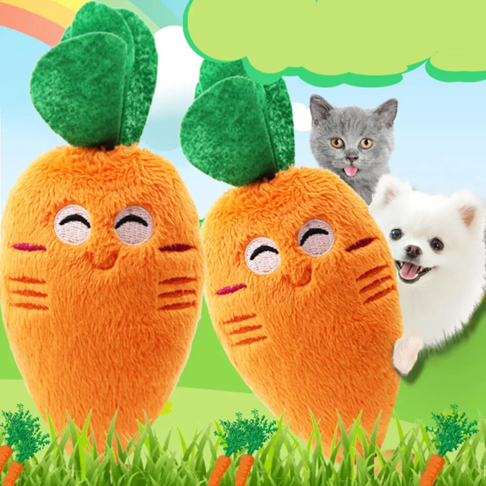 Pet Toys Carrot Chicken Legs Bone Dog Chew Toy Stuffed Squeaking Cute Plush Puzzle for Small Dog Puppy Chew Squeaker Squeaky Toy