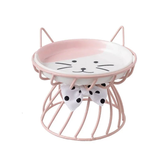 Ceramic Elevated Kitty Bowl
