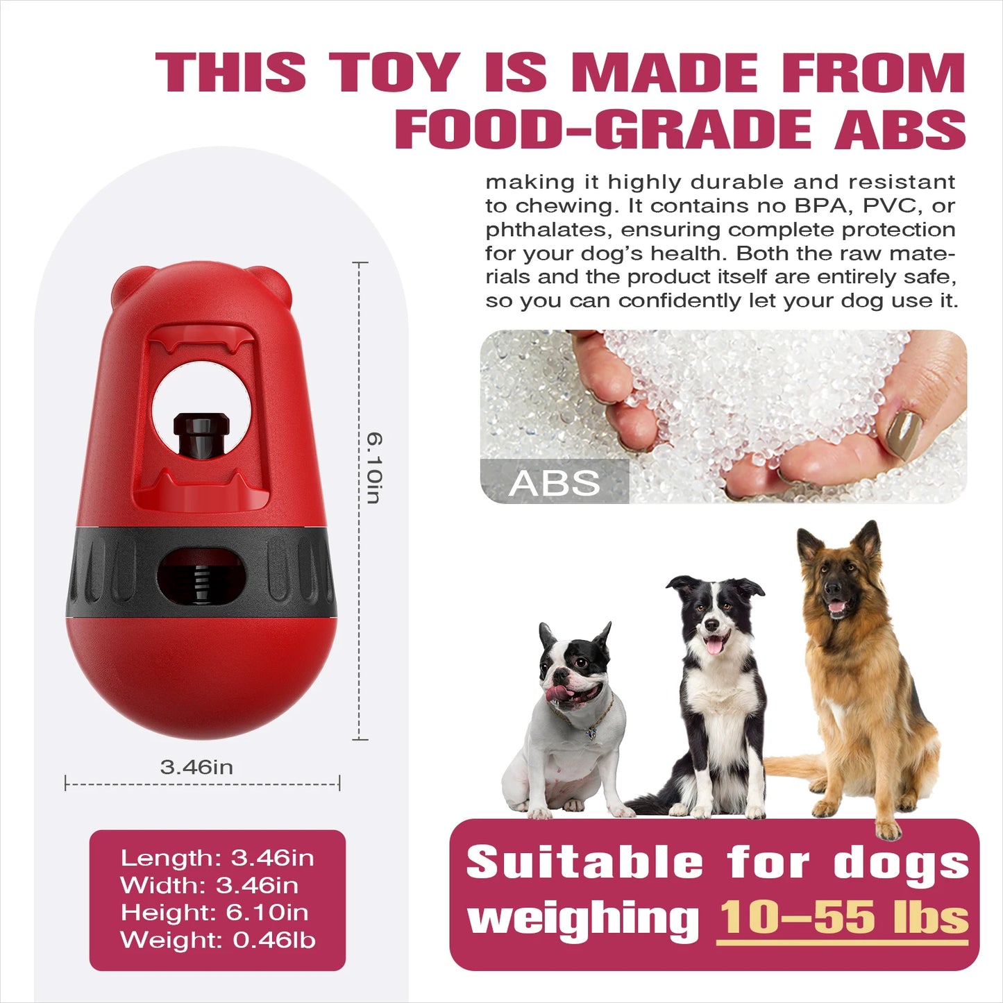 Dog Interactive Toys Indestructible Puppy Toy Adjustable Food Dispensing Treat Dispenser Dogs Puzzles Feeder Perfect Alternative