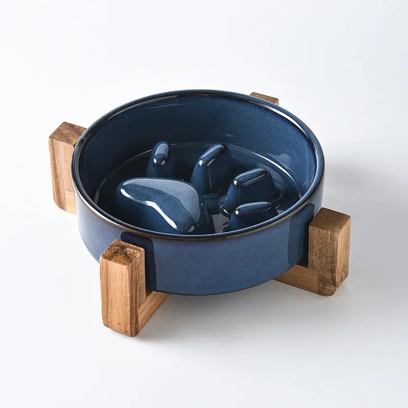 Paws Ceramic Slow Feeder Bowl