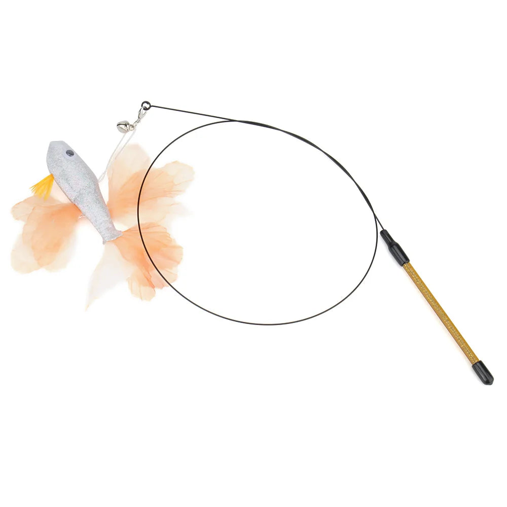 Colourful Fish Cat Teaser Stick Goldfish Fighting Fish Shape Cat Toy Funny Pet Toy