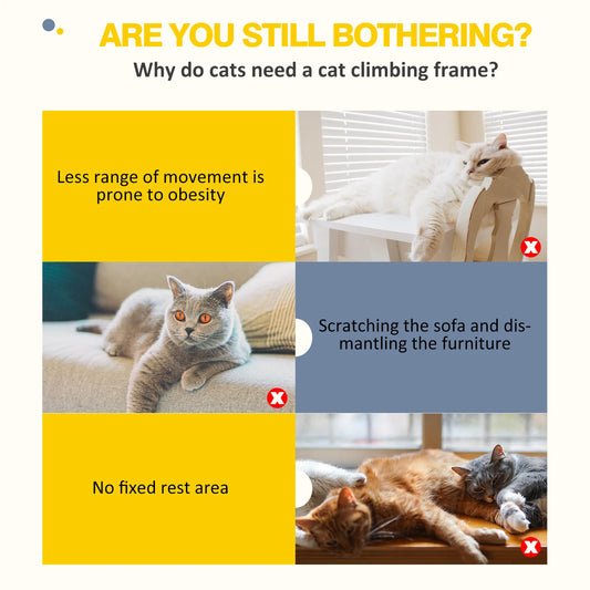 Cat Tree Cat Climbing Frame Kitten Scratching Post Activity Centre Cat Nest Cat Climbing Tower Sisal Scratching Post 140cm