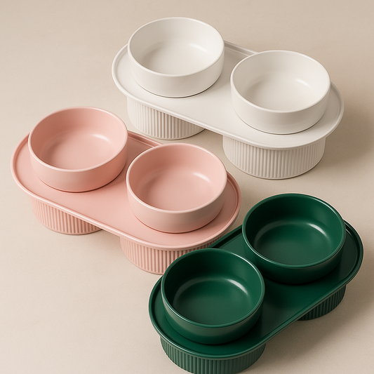 Elevated ceramic pet bowl – minimalist design for cats and small dogs