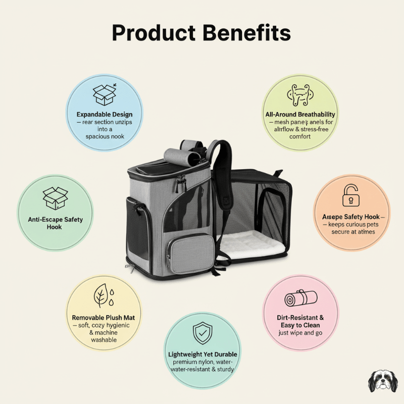 FlexiNest Expandable Pet Carrier Backpack