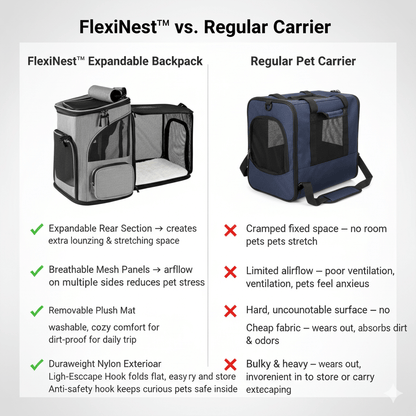 FlexiNest Expandable Pet Carrier Backpack