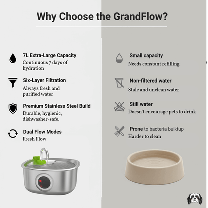 GrandFlow 7L Stainless Steel Fountain