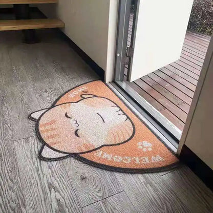 Semicircle Cartoon Animals Doormats Entrance Pvc Carpets For Home Bathroom Non-Slip Rugs Living Room Door Floor Stair Hallway