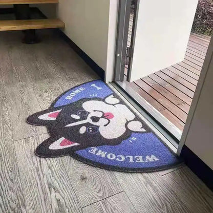 Semicircle Cartoon Animals Doormats Entrance Pvc Carpets For Home Bathroom Non-Slip Rugs Living Room Door Floor Stair Hallway