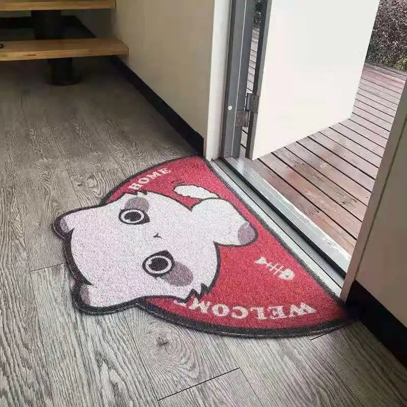 Semicircle Cartoon Animals Doormats Entrance Pvc Carpets For Home Bathroom Non-Slip Rugs Living Room Door Floor Stair Hallway