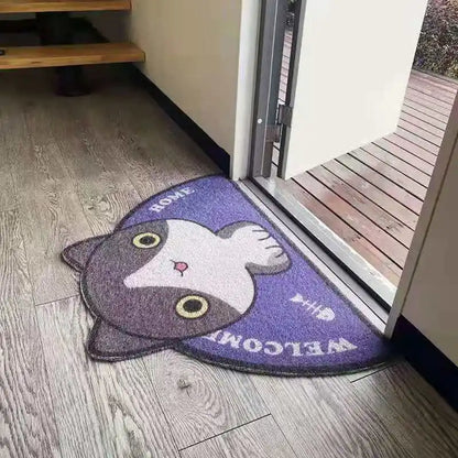 Semicircle Cartoon Animals Doormats Entrance Pvc Carpets For Home Bathroom Non-Slip Rugs Living Room Door Floor Stair Hallway