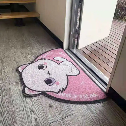 Semicircle Cartoon Animals Doormats Entrance Pvc Carpets For Home Bathroom Non-Slip Rugs Living Room Door Floor Stair Hallway