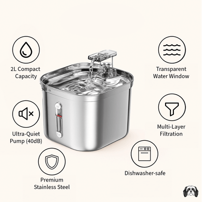 MiniFlow 2L Stainless Steel Fountain