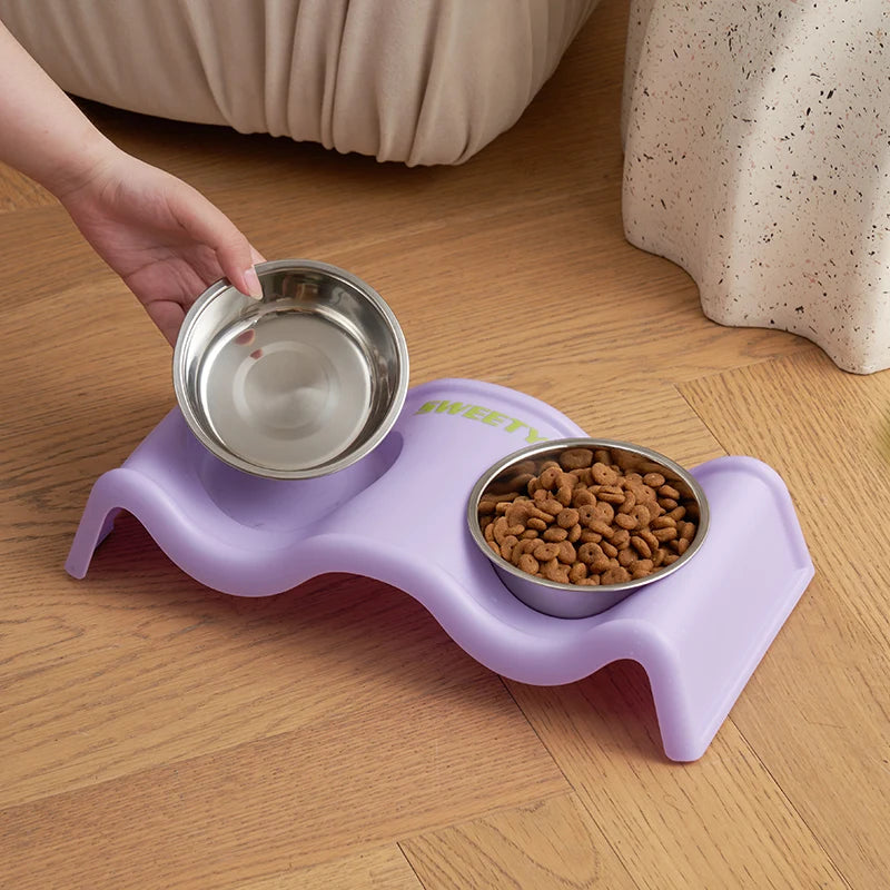 Wavy Double Pet Bowl