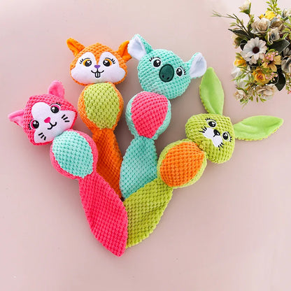 1 PC Pet Plush Toys Corn Dog Bite Voice Interaction Velvet Voice Spherical Animal Dolls Toy Dog