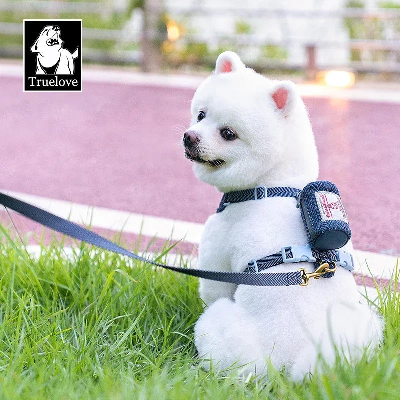 Truelove Pet Harness Leash Set Harris Tweed Fabric No Pull Dog Vest Harness for Walking Training Adjustable Easy Control TLH2912