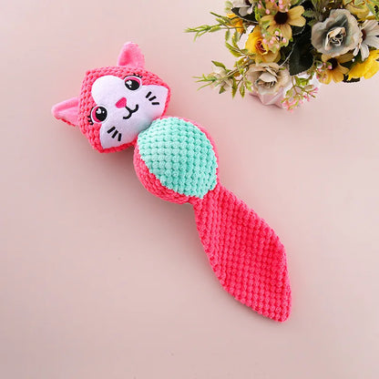 1 PC Pet Plush Toys Corn Dog Bite Voice Interaction Velvet Voice Spherical Animal Dolls Toy Dog