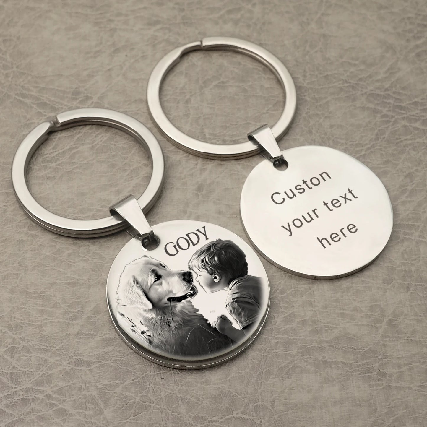 Custom Keychain with Photo,Cat Picture Keychain,Personalized Dog Memorial Gifts,Keychain Your Name, Father Boyfriend  Gift