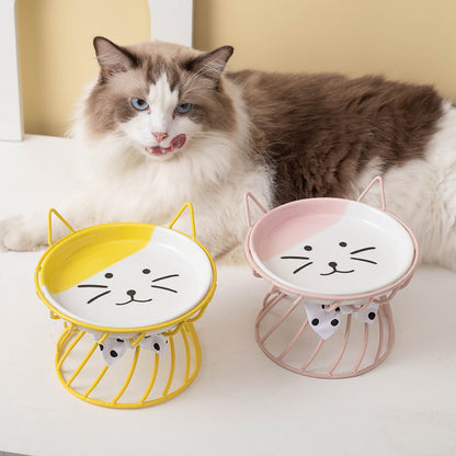 Ceramic Elevated Kitty Bowl