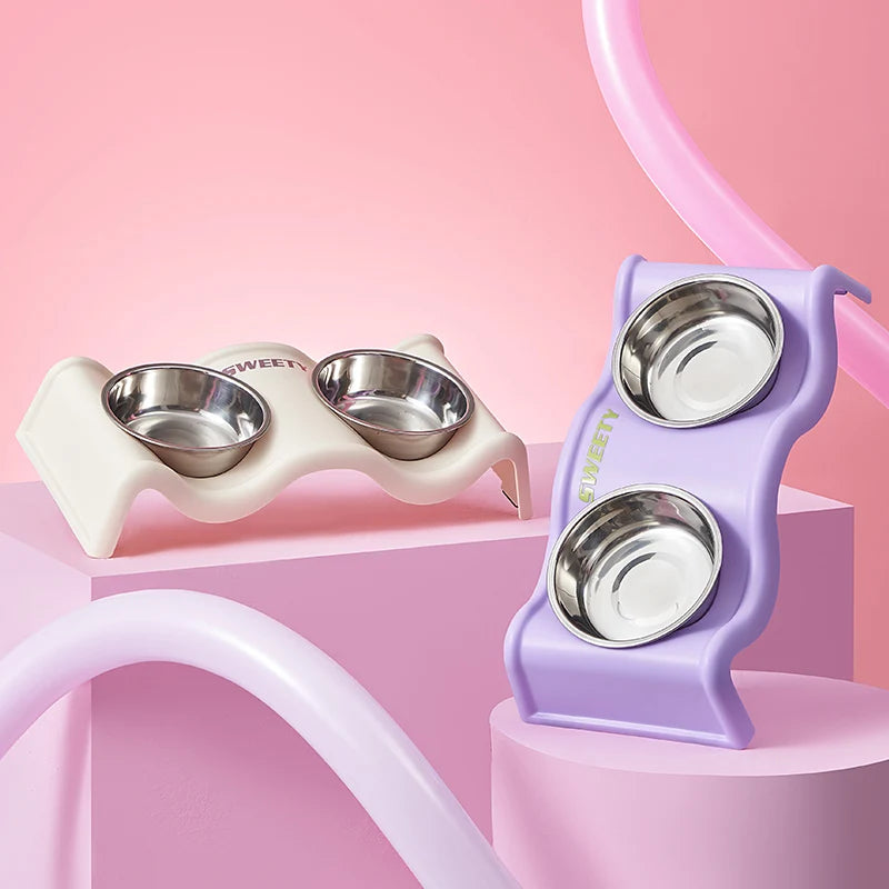Wavy Double Pet Bowl