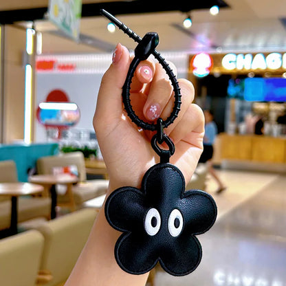 Expression Cat Keychain Cartoon Cat Leather Pendant Car Key Chain Cute Bag Accessories Girl Gift