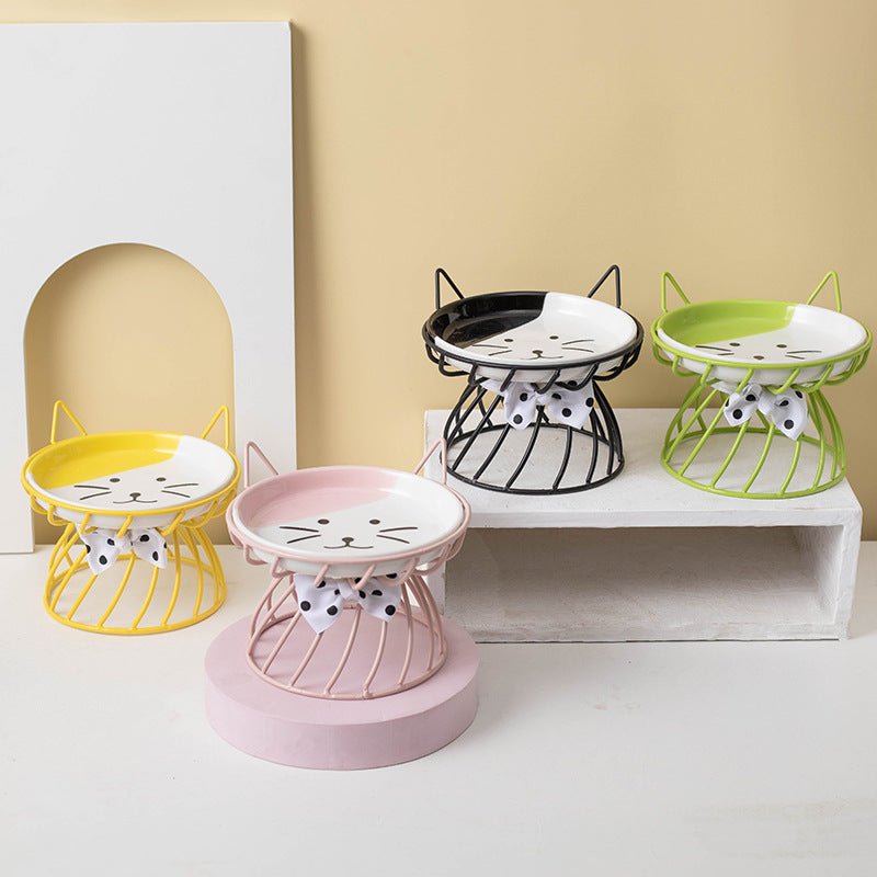Ceramic Elevated Kitty Bowl