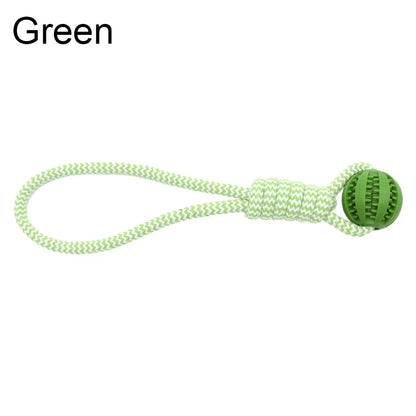 Pet Tooth Cleaning Pet Ball Toy with Rope Rubber Leaking Balls Toy for Small Large Dogs Puppy Chewing Bite Resistant Toys