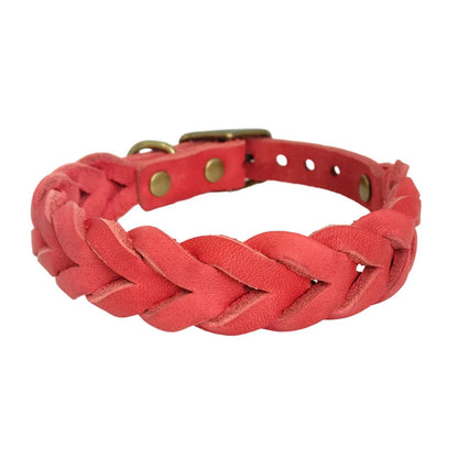 Genuine Leather Dog Collars Durable Braided Leather Dog Collars for Small Medium Large Dogs German Shepherd Pet Dog Accessories