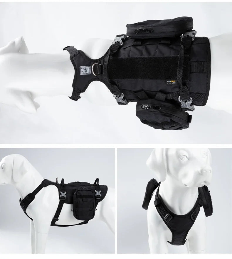 TRUELOVE High Performance Tactical Training Military Backpack Service Dog Harness with Dupont Nylon 66 Waterproof Fabric YH1805