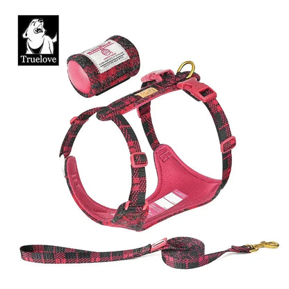 Truelove Pet Harness Leash Set Harris Tweed Fabric No Pull Dog Vest Harness for Walking Training Adjustable Easy Control TLH2912