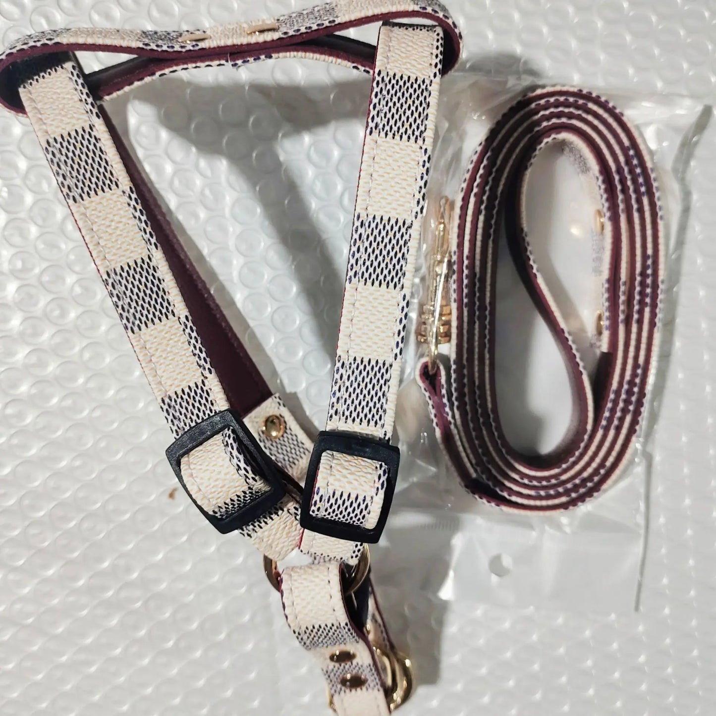 Trendy Brand New Product, Aged Leather Pet Supplies, Adjustable Cute Pet Chest And Back, Dog And Cat Leash Set