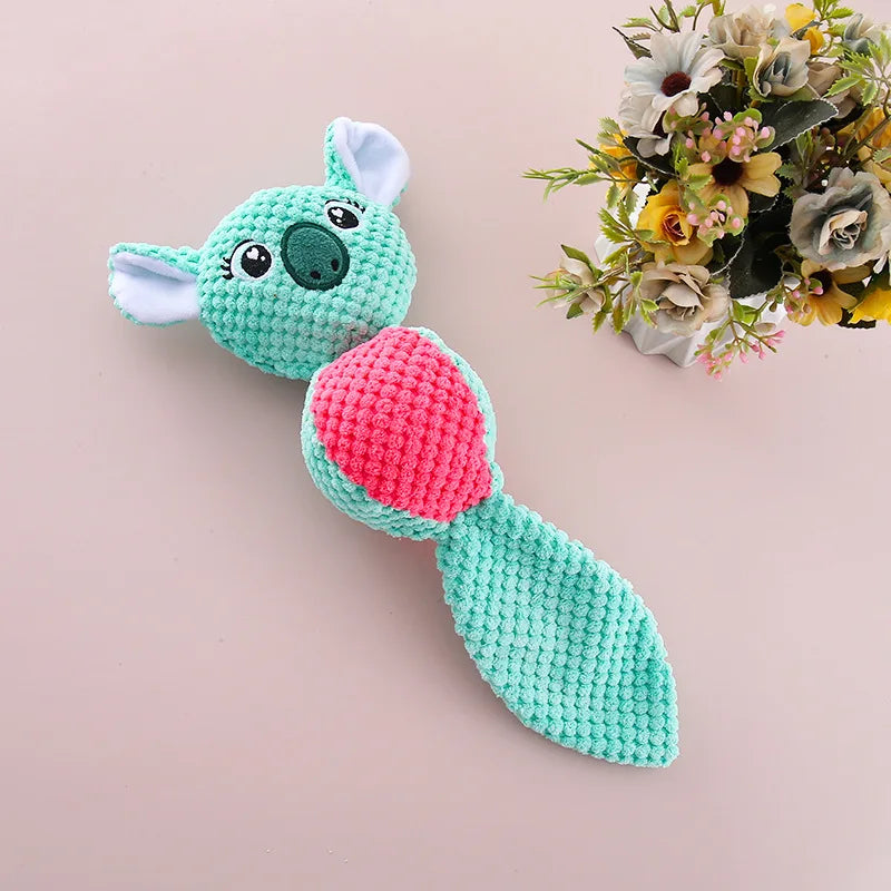 1 PC Pet Plush Toys Corn Dog Bite Voice Interaction Velvet Voice Spherical Animal Dolls Toy Dog