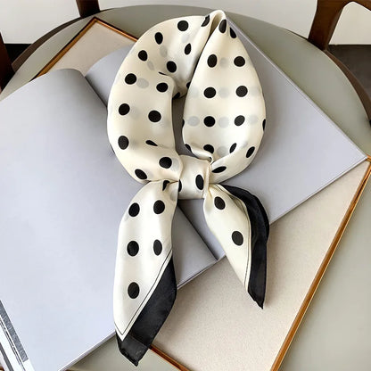 Luxury Hijab Silk Shawl and Wrap Cute Cat Print Scarf for Women Neckerchief Hair Band Wrist Headband Bandana 2023 Echarpe