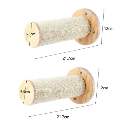 Cat Shelf Wall Hammock Climbing Shelves Moon Shaped And Perches Ladder Solid Wood Steps For Activity Indoor Cats Wall Furniture