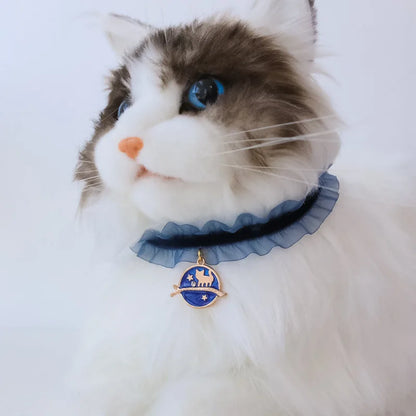 Lace lace photoshoot ins styal Cat Collar Safety moon cat Small Dog Tie Adjustable Neck Strap for Puppy Kittens pet Necklace