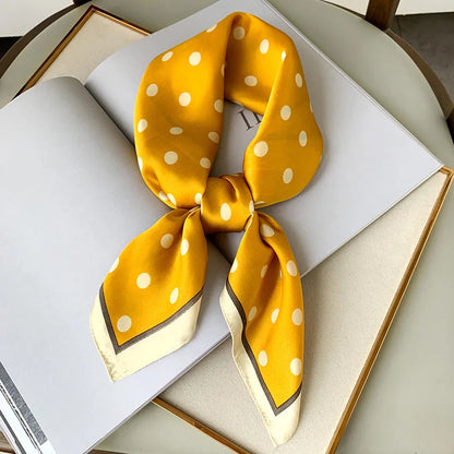 Luxury Hijab Silk Shawl and Wrap Cute Cat Print Scarf for Women Neckerchief Hair Band Wrist Headband Bandana 2023 Echarpe