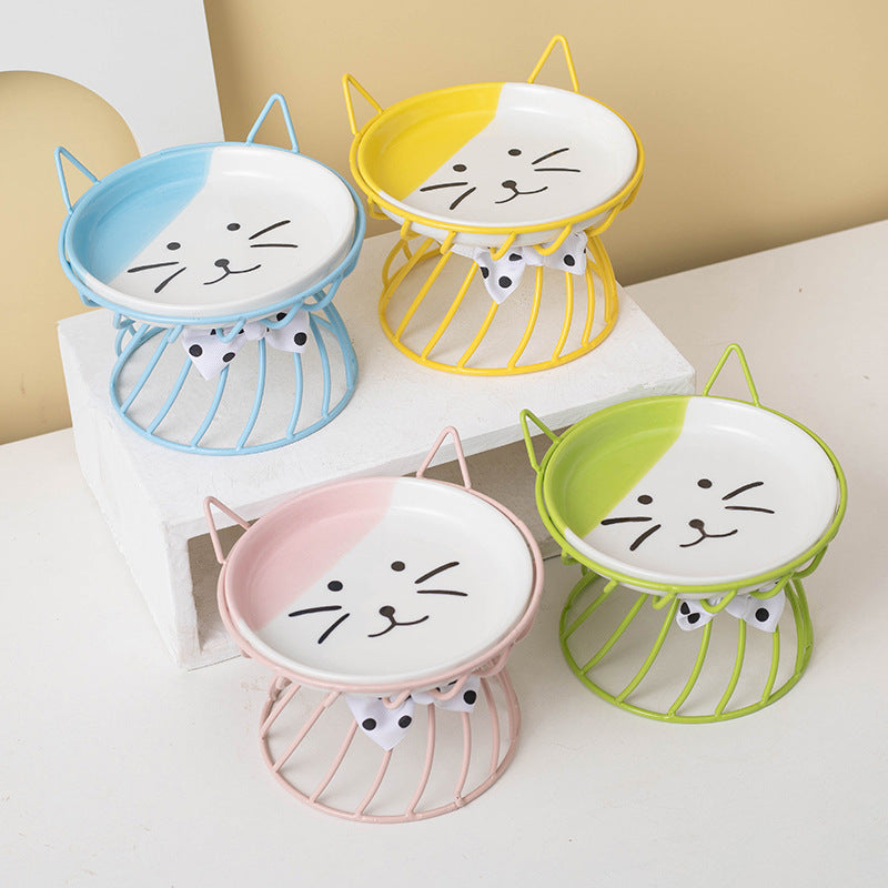 Ceramic Elevated Kitty Bowl