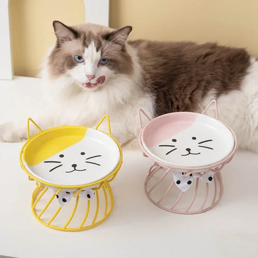 Ceramic Elevated Kitty Bowl