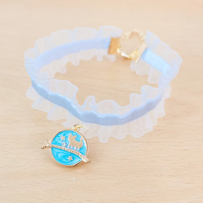 Lace lace photoshoot ins styal Cat Collar Safety moon cat Small Dog Tie Adjustable Neck Strap for Puppy Kittens pet Necklace