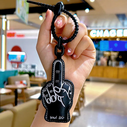 Expression Cat Keychain Cartoon Cat Leather Pendant Car Key Chain Cute Bag Accessories Girl Gift
