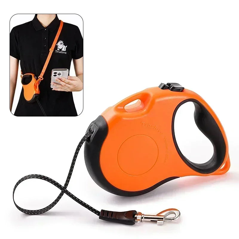 Truelove Tangle Free Retractable Dog Leash 16 Ft Strong Nylon Tape One-Handed Brake Pause Lock Dog Cat Owners Reliable TLL5001